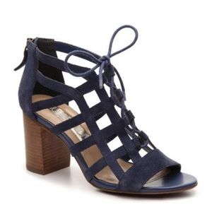 Blue Lace-Up Block Heel ***Like New, Never Worn***
